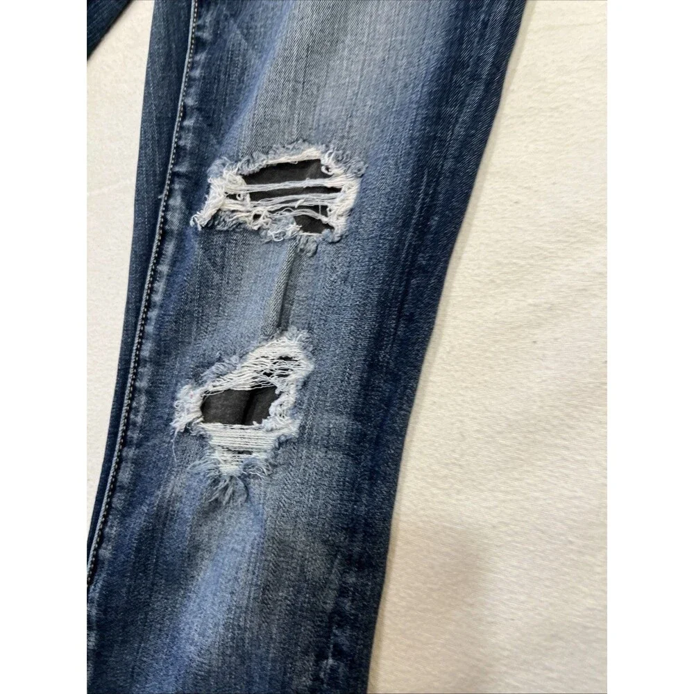 Women’s American eagle jeggings distressed destroyed medium wash size 8 regular - Picture 6 of 14